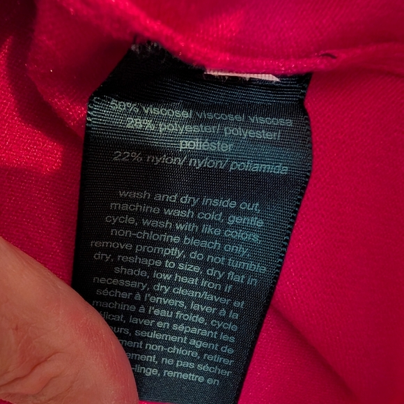 Tommy Hilfiger Women's Turtleneck Sweater M Hot Pink Bunched Shoulder Sleeve NWT - Picture 6 of 11